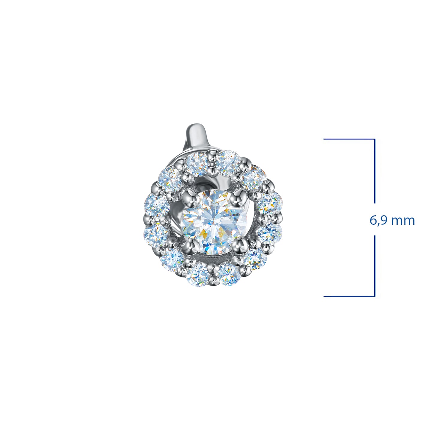 Sterling Silver Earring Studs with Lab-Created Diamonds 0.510 CT.TW