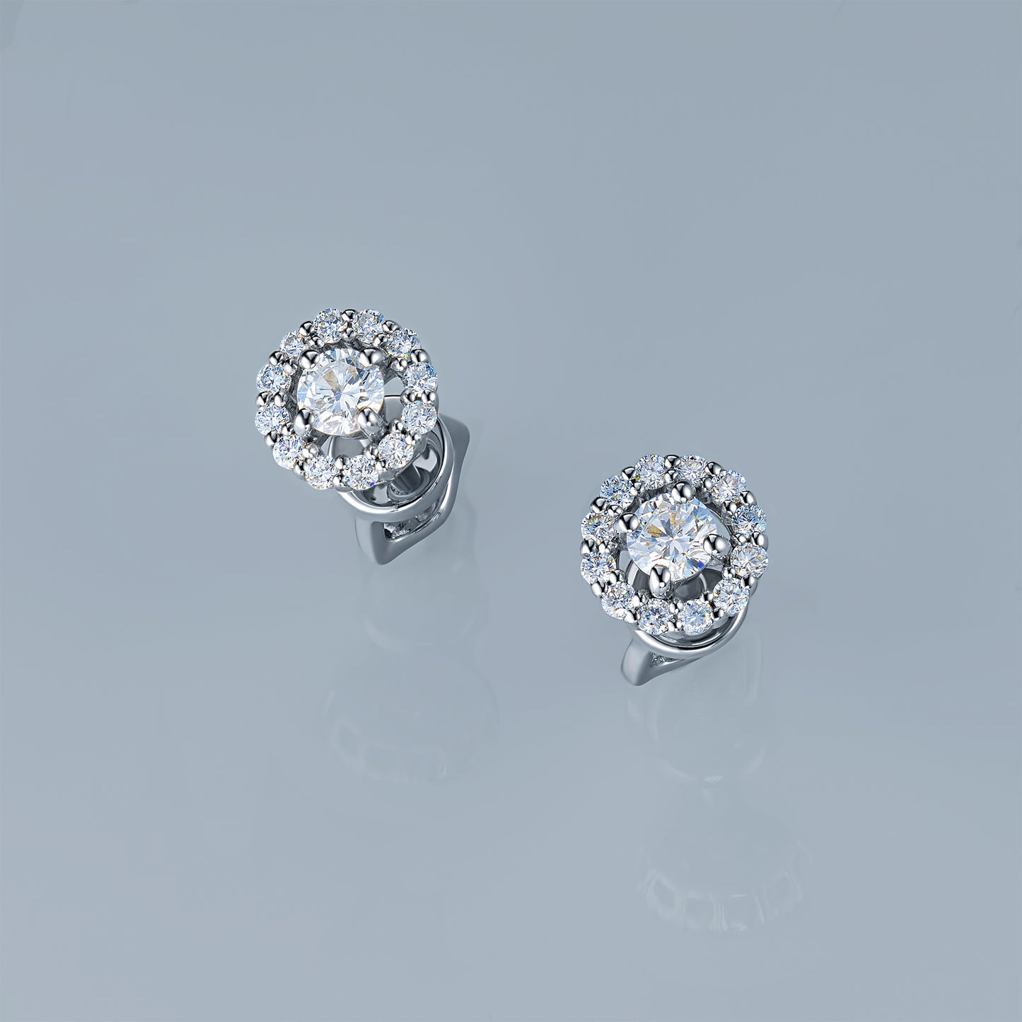 Sterling Silver Earring Studs with Lab-Created Diamonds 0.510 CT.TW
