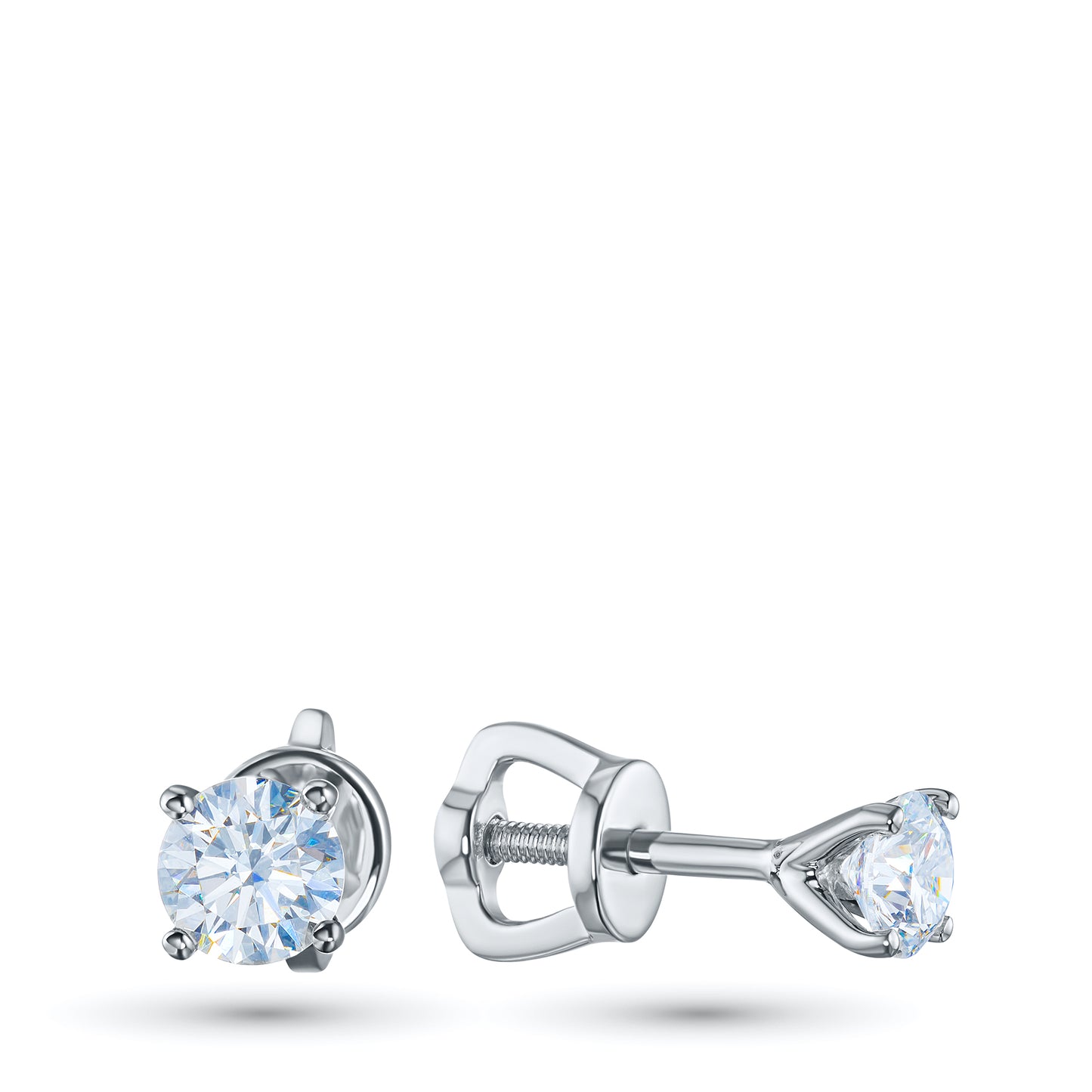 Sterling Silver Earring Studs with Lab-Created Diamonds 0.550 CT.TW