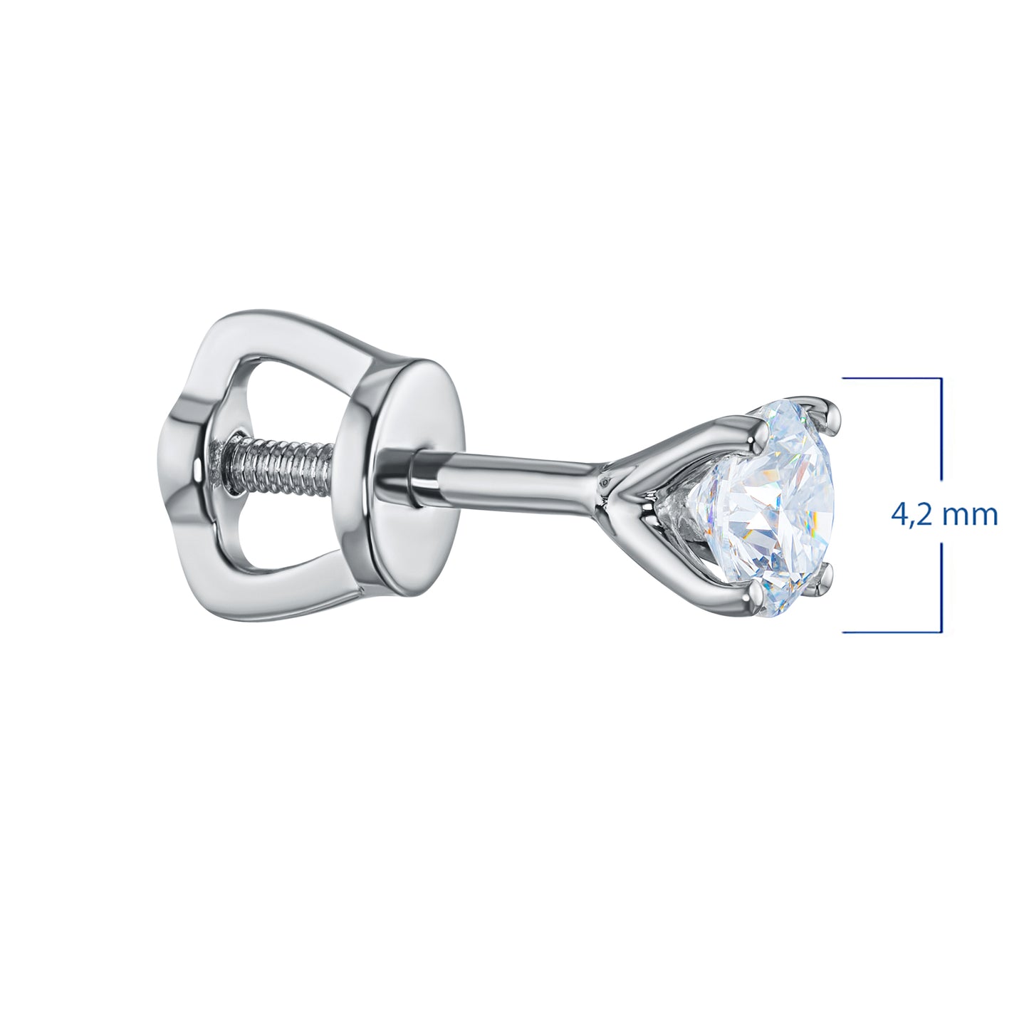 Sterling Silver Earring Studs with Lab-Created Diamonds 0.550 CT.TW