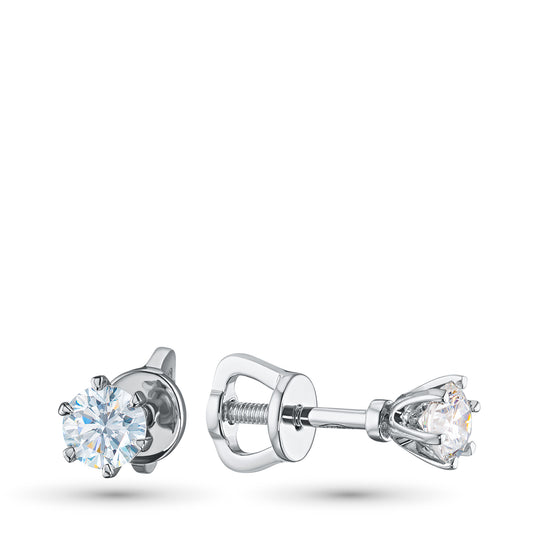 Sterling Silver Earring Studs with Lab-Created Diamonds 0.910 CT.TW