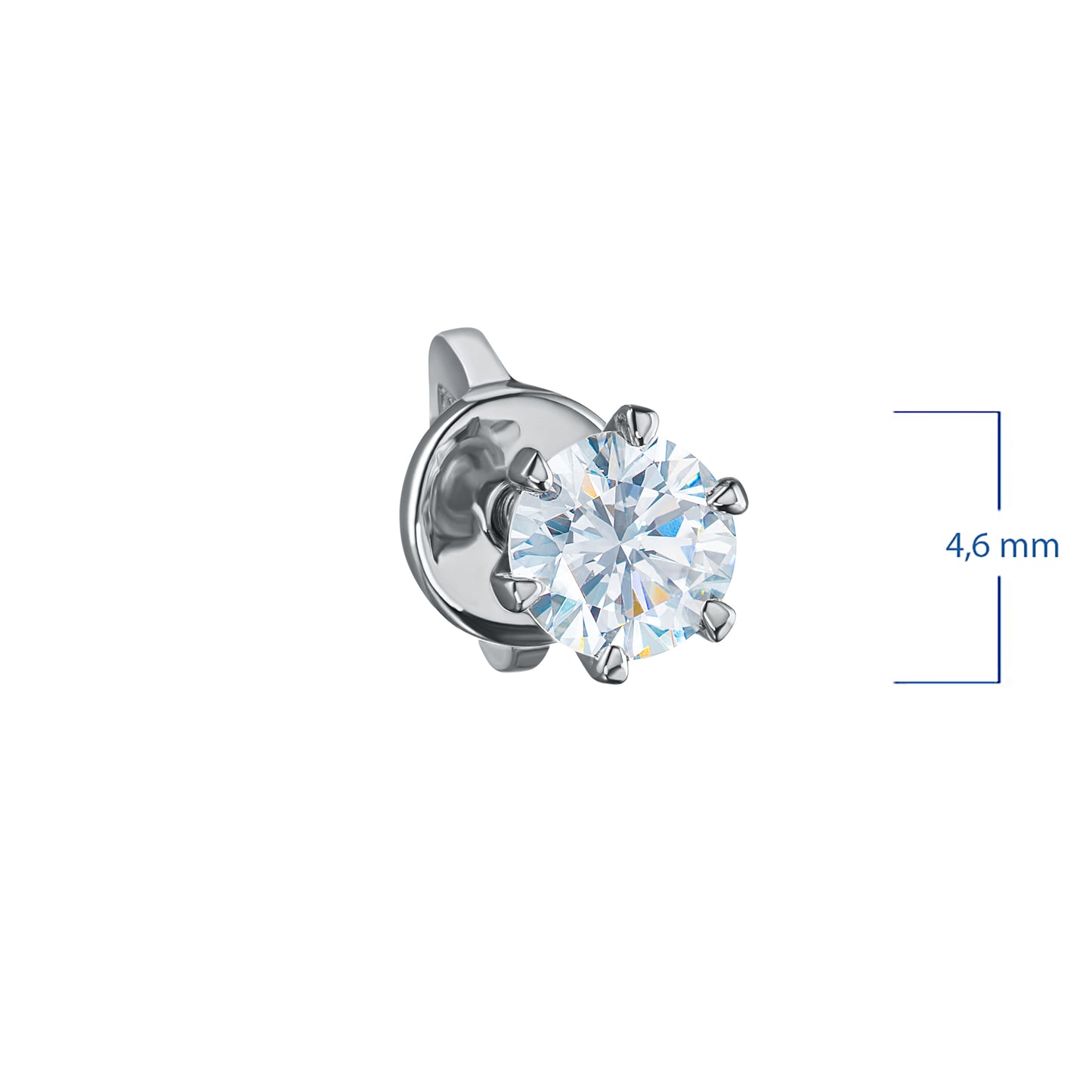 Sterling Silver Earring Studs with Lab-Created Diamonds 0.910 CT.TW