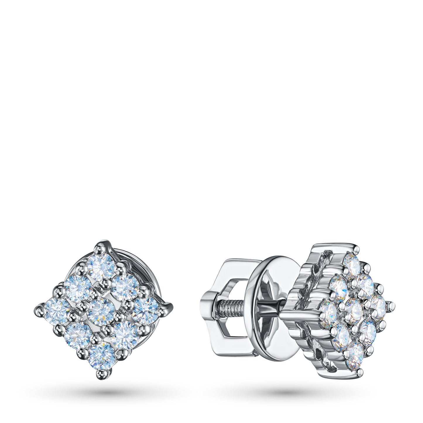 14K White Gold Earring Studs with Lab-Created Diamonds 0.350 CT.TW