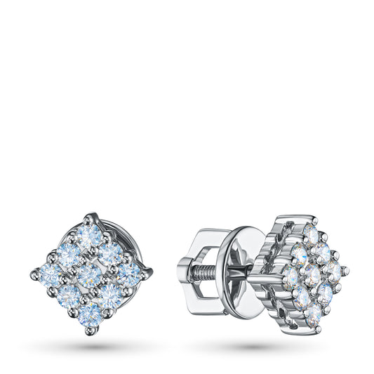 14K White Gold Earring Studs with Lab-Created Diamonds 0.350 CT.TW