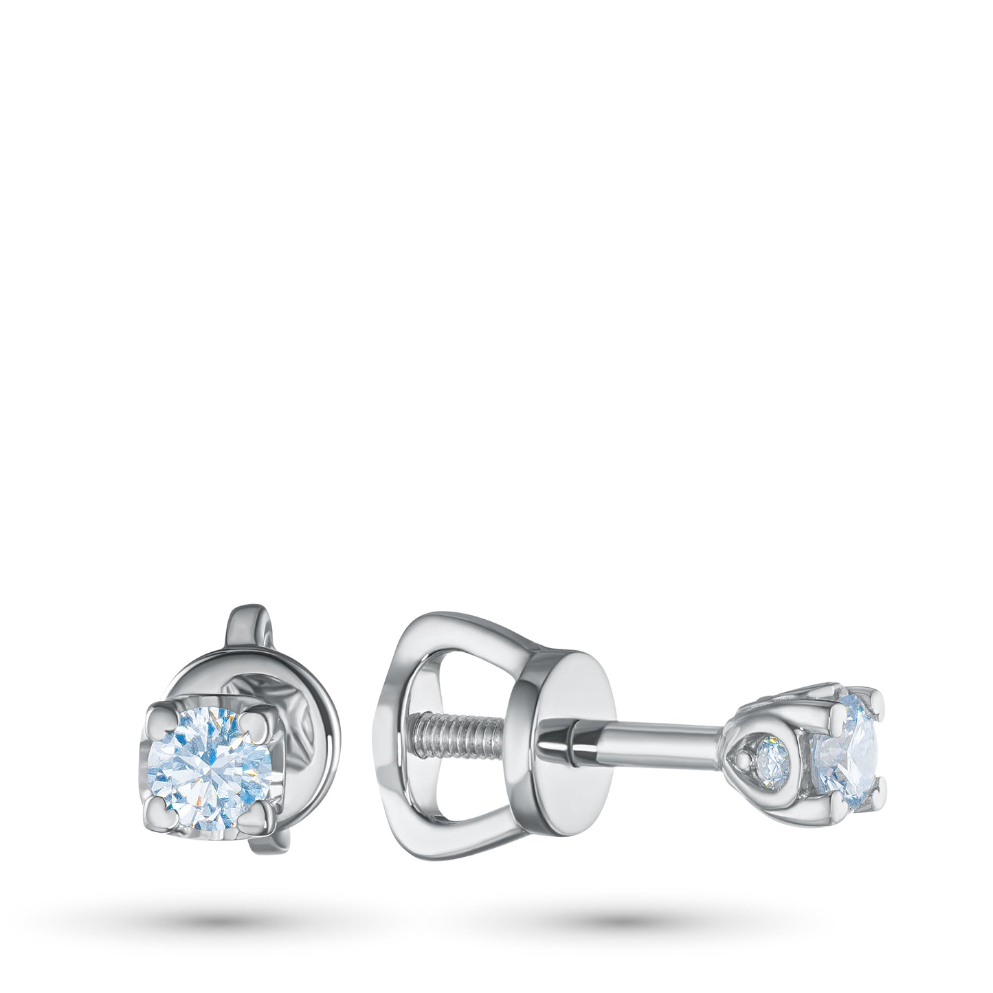 Sterling Silver Earring Studs with Lab-Created Diamonds 0.340 CT.TW