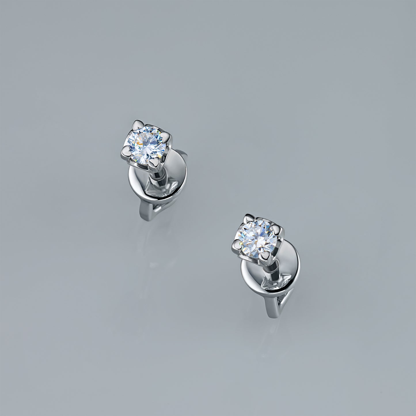 Sterling Silver Earring Studs with Lab-Created Diamonds 0.340 CT.TW