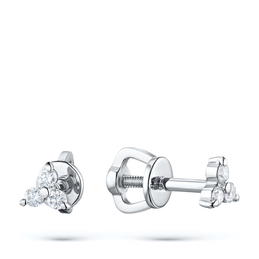 Sterling Silver Earring Studs with Lab-Created Diamonds 0.210 CT.TW