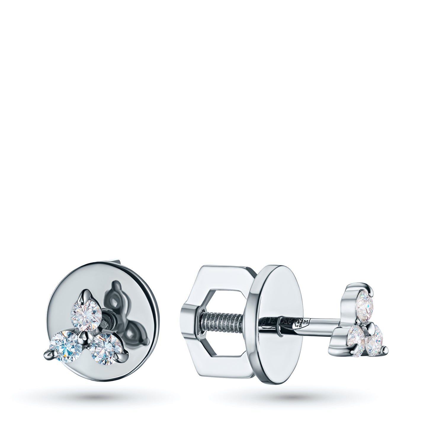 Sterling Silver Earring Studs with Lab-Created Diamonds 0.210 CT.TW