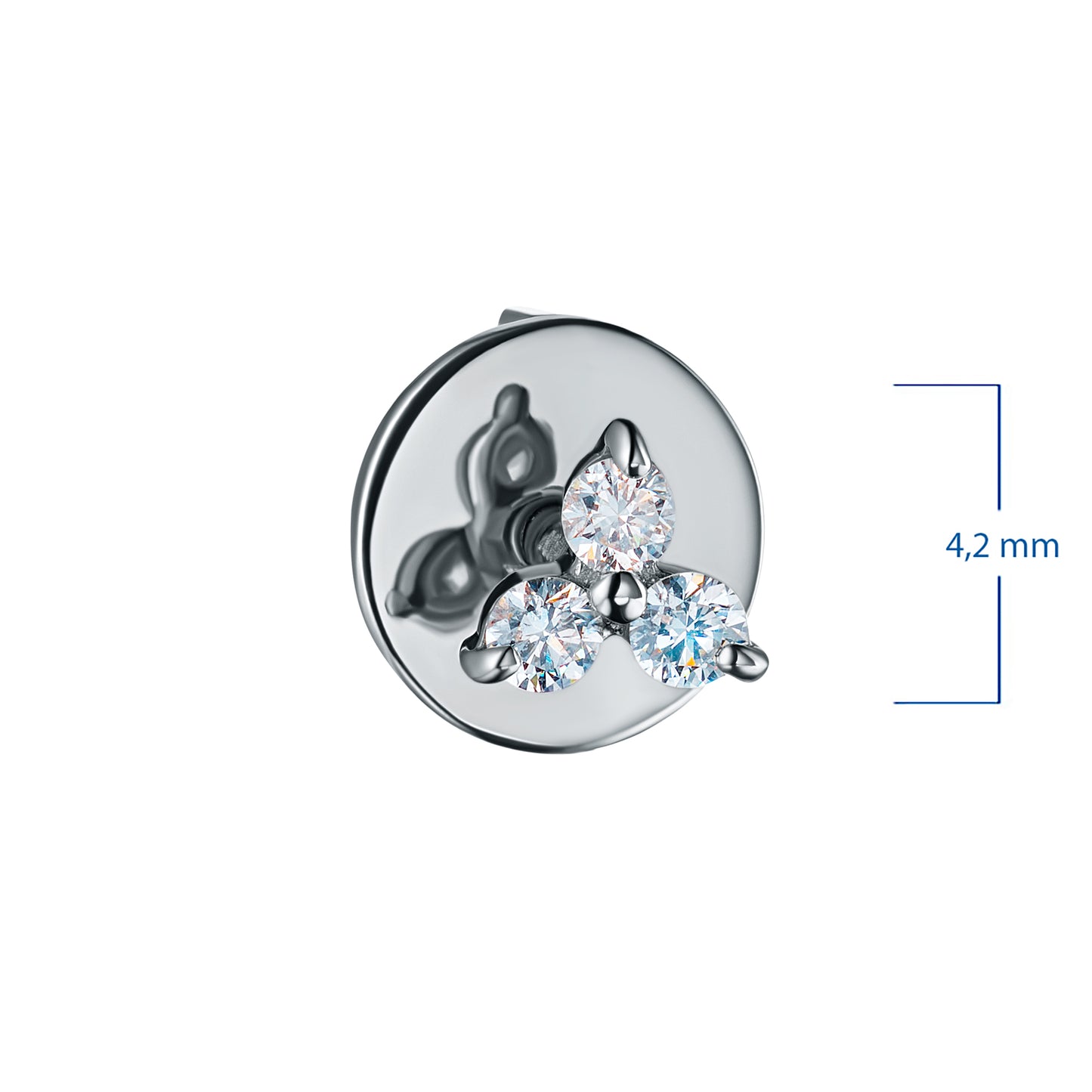 Sterling Silver Earring Studs with Lab-Created Diamonds 0.210 CT.TW