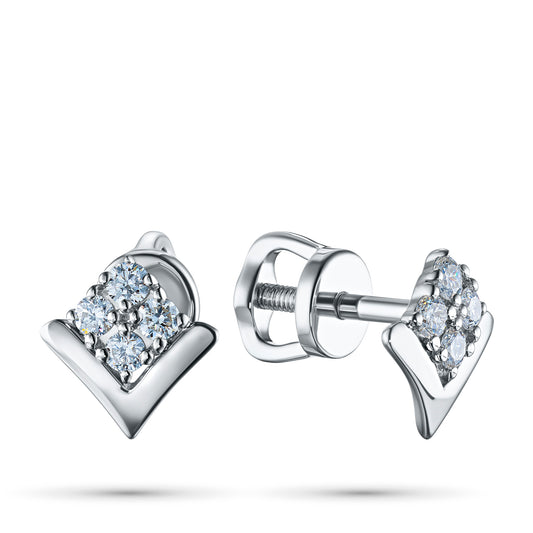 Sterling Silver Earring Studs with Lab-Created Diamonds 0.280 CT.TW