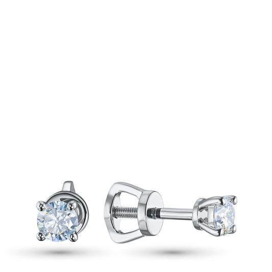 Sterling Silver Earring Studs with Lab-Created Diamonds 0.550 CT.TW