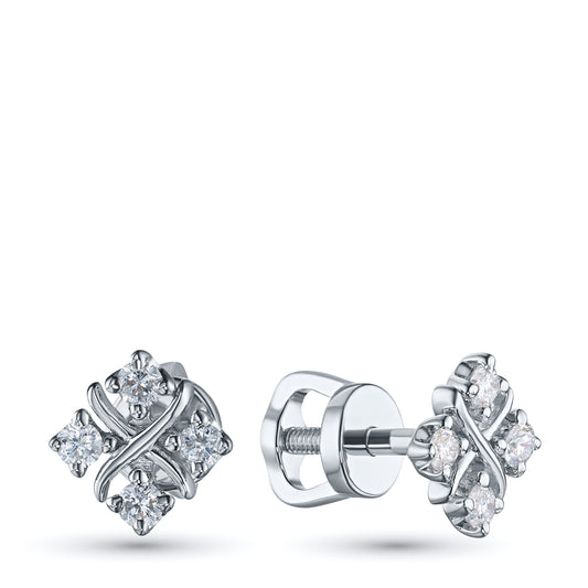 Sterling Silver Earring Studs with Lab-Created Diamonds 2.470 CT.TW