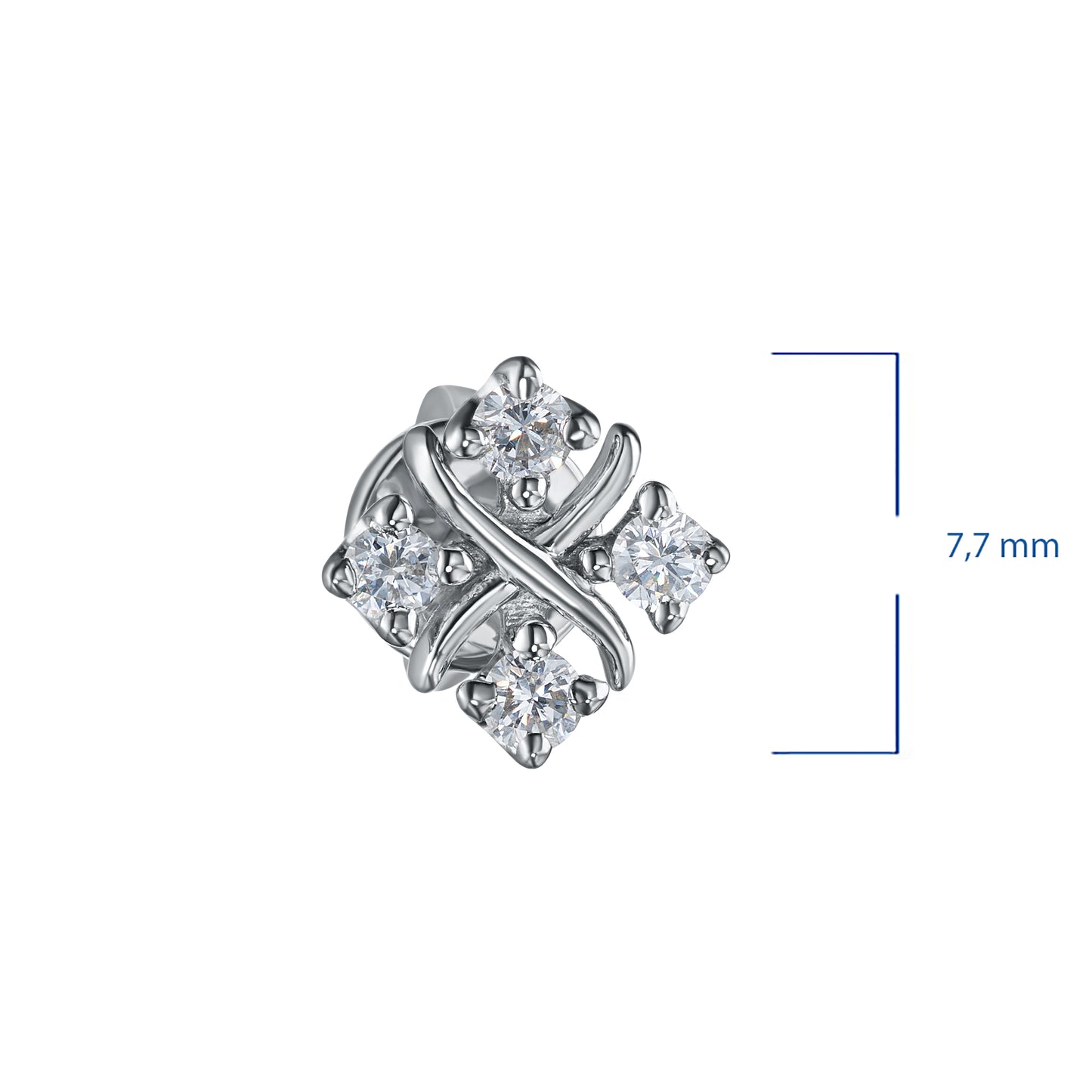 Sterling Silver Earring Studs with Lab-Created Diamonds 2.470 CT.TW