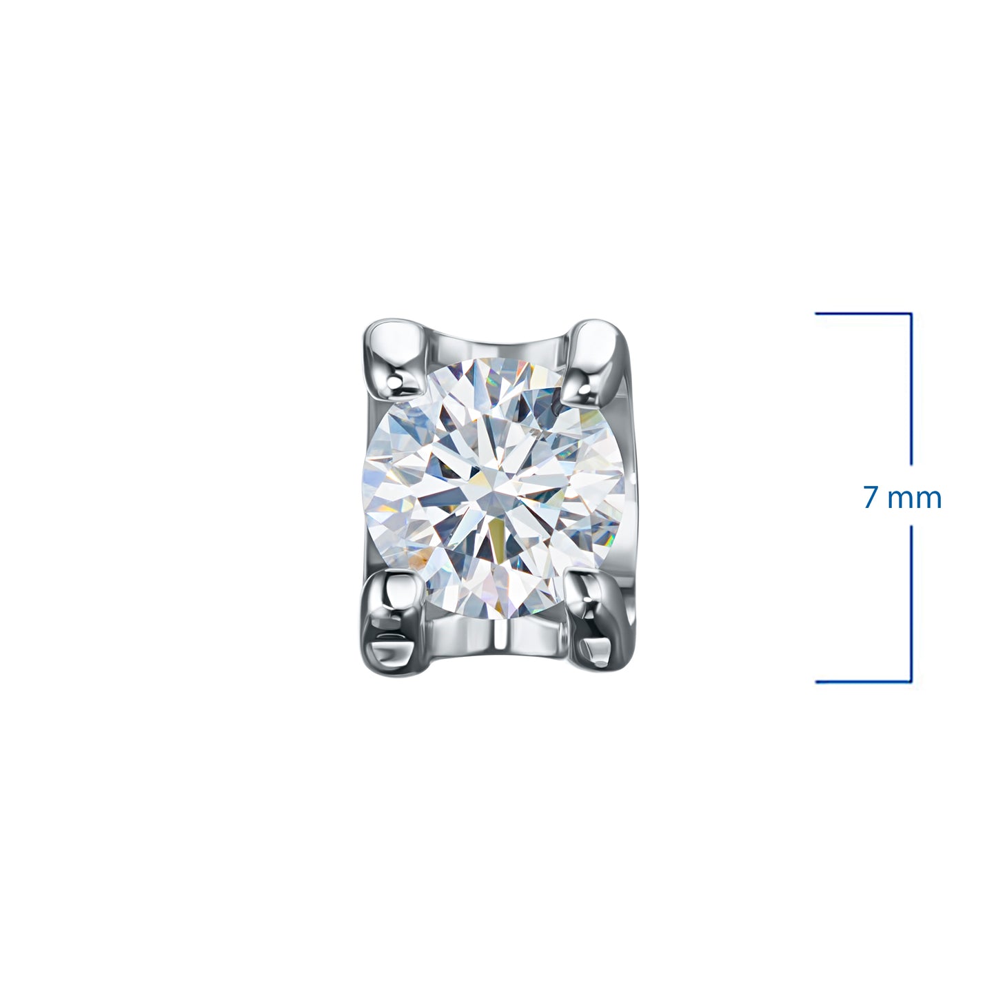 Sterling Silver Earring Studs with Lab-Created Diamonds 1.100 CT.TW