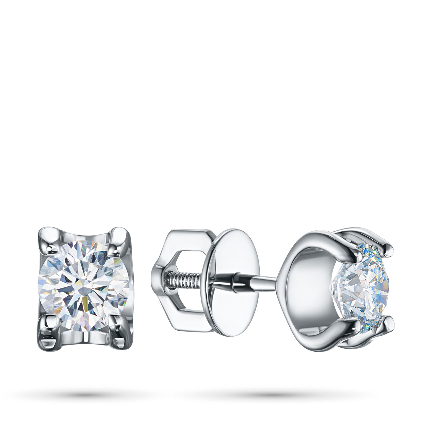 Sterling Silver Earring Studs with Lab-Created Diamonds 0.660 CT.TW