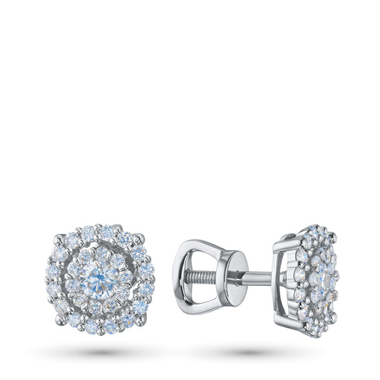 Sterling Silver Earring Studs with Lab-Created Diamonds 15.870 CT.TW