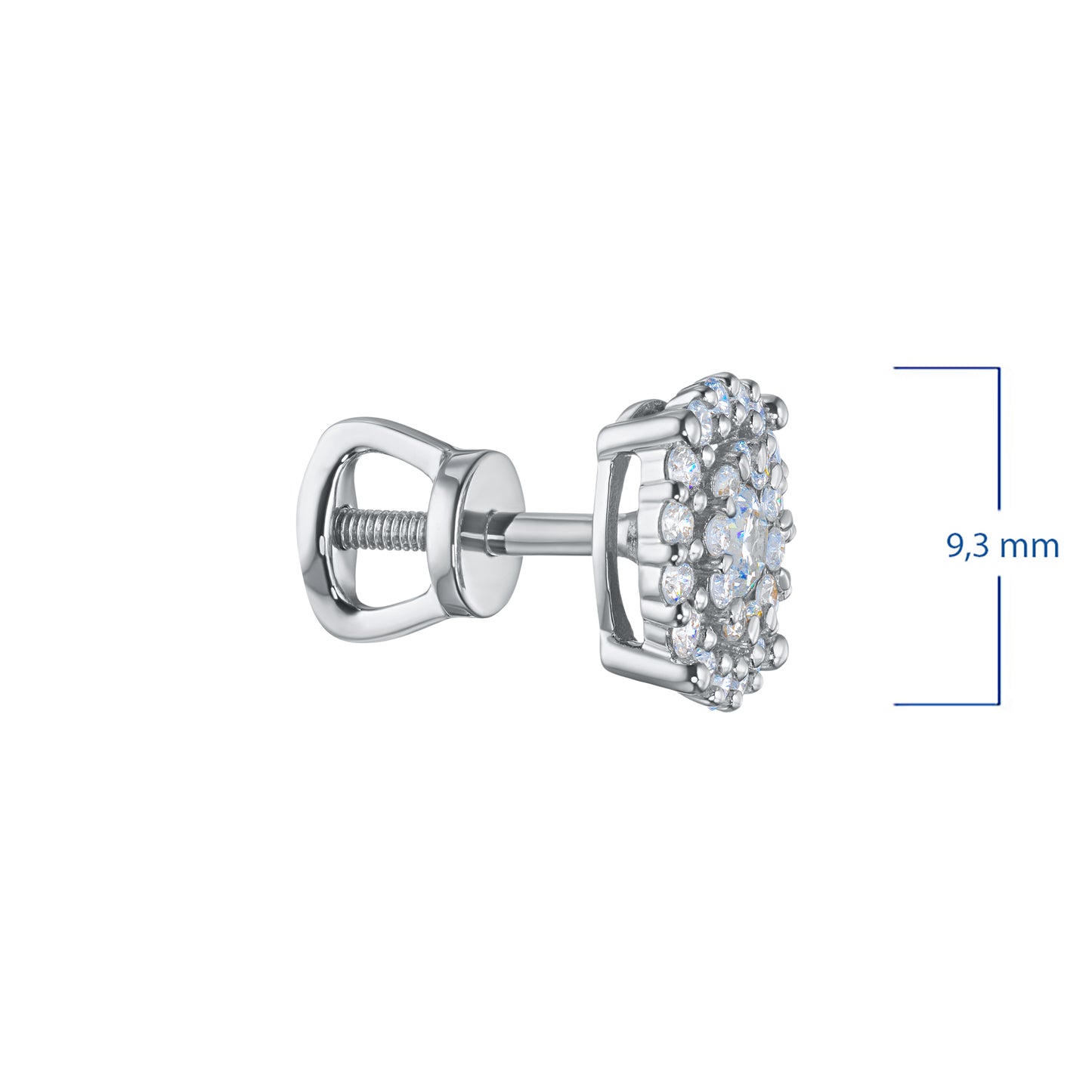 Sterling Silver Earring Studs with Lab-Created Diamonds 15.870 CT.TW