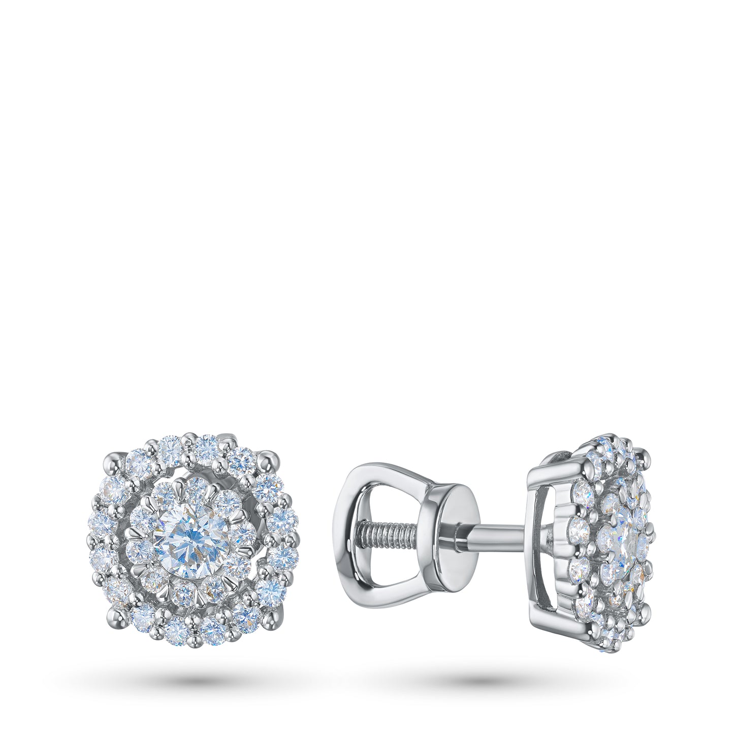Sterling Silver Earring Studs with Lab-Created Diamonds 14.750 CT.TW
