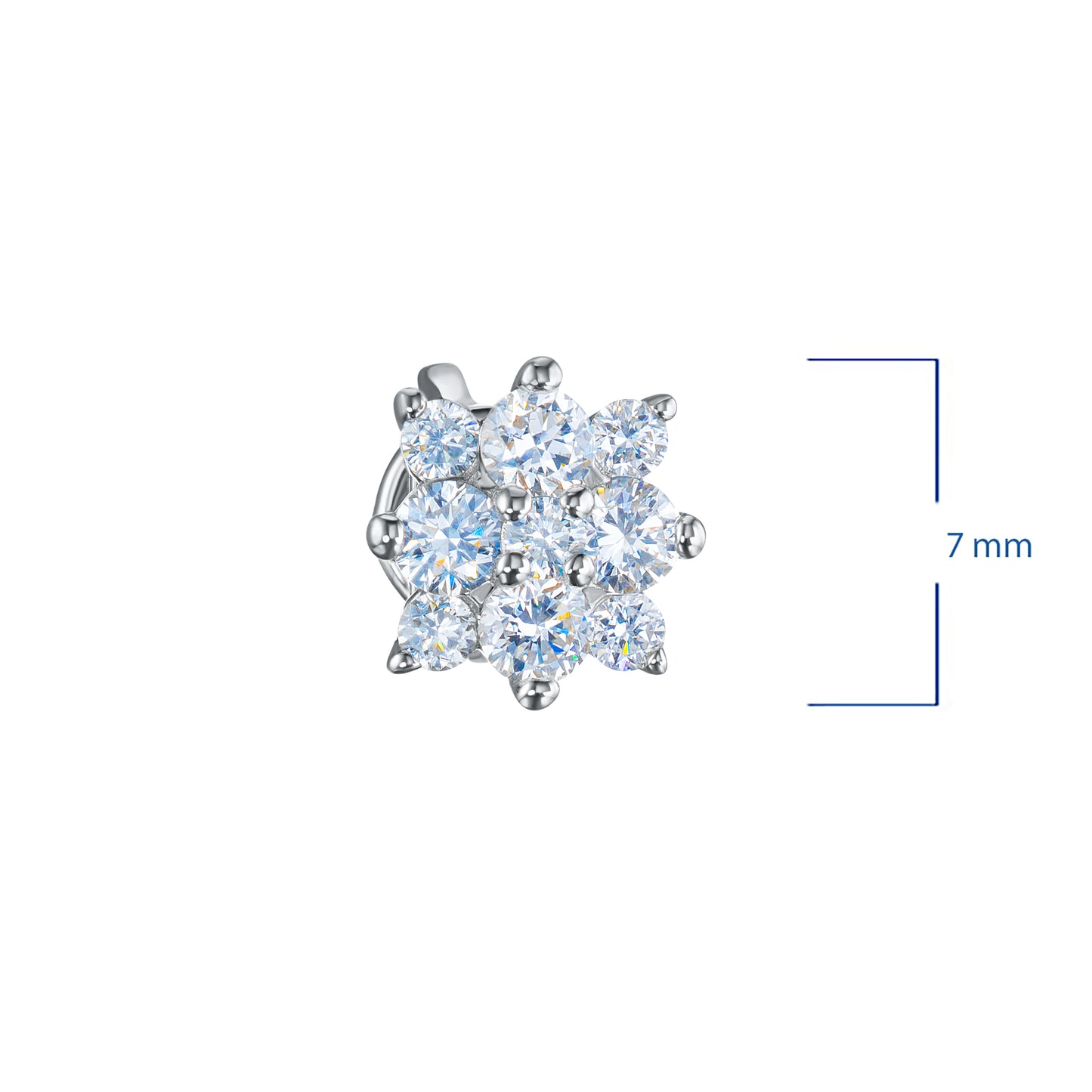 Sterling Silver Earring Studs with Lab-Created Diamonds 0.550 CT.TW