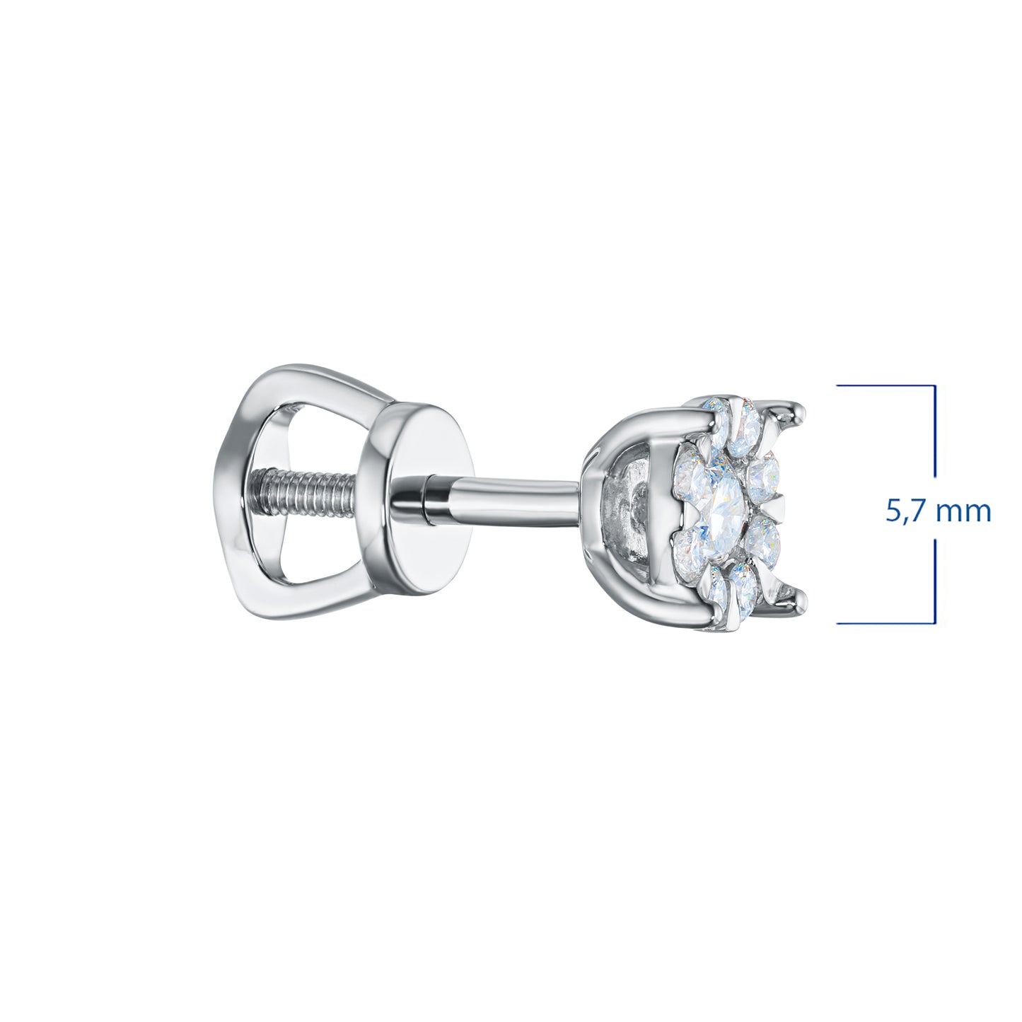 Sterling Silver Earring Studs with Lab-Created Diamonds 3.840 CT.TW