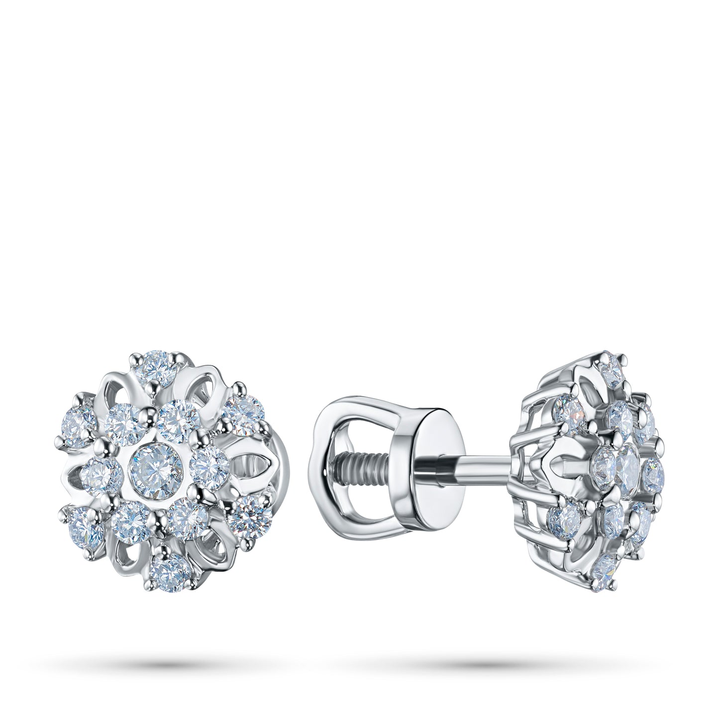 Sterling Silver Earring Studs with Lab-Created Diamonds 0.560 CT.TW