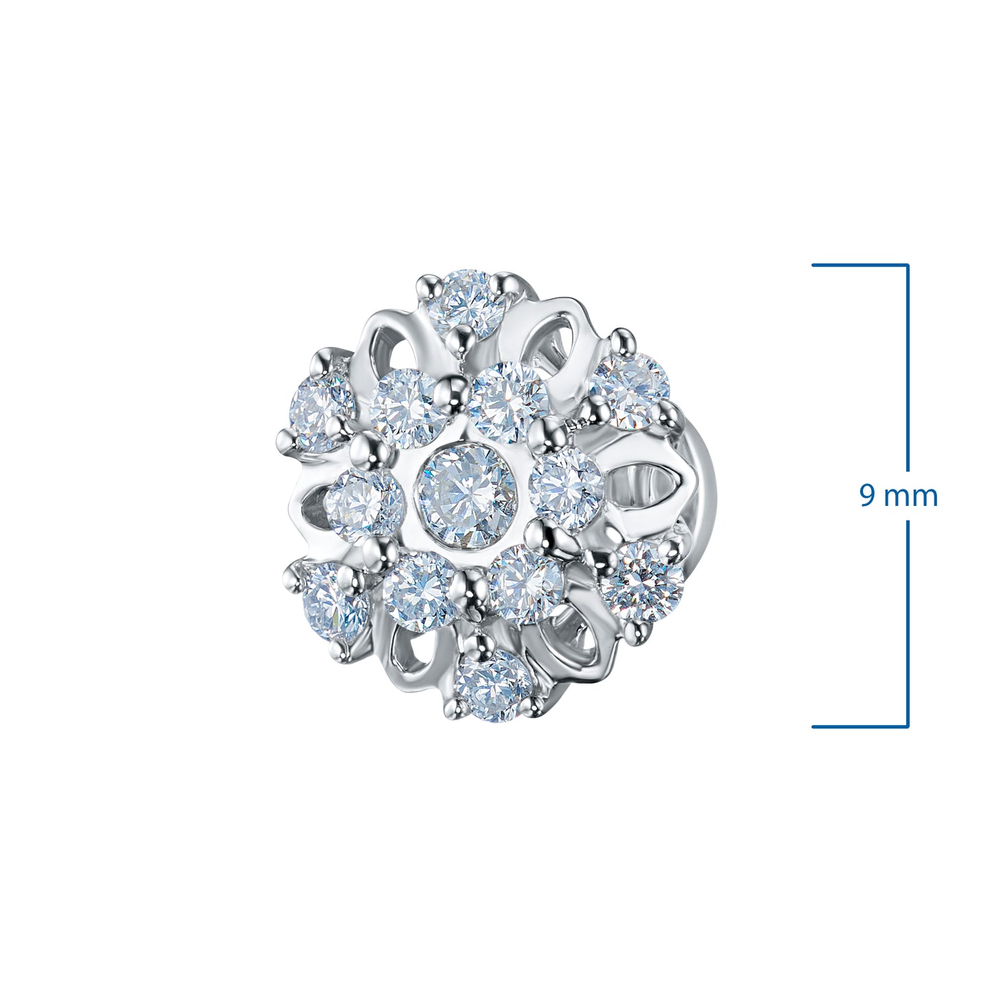 Sterling Silver Earring Studs with Lab-Created Diamonds 0.560 CT.TW