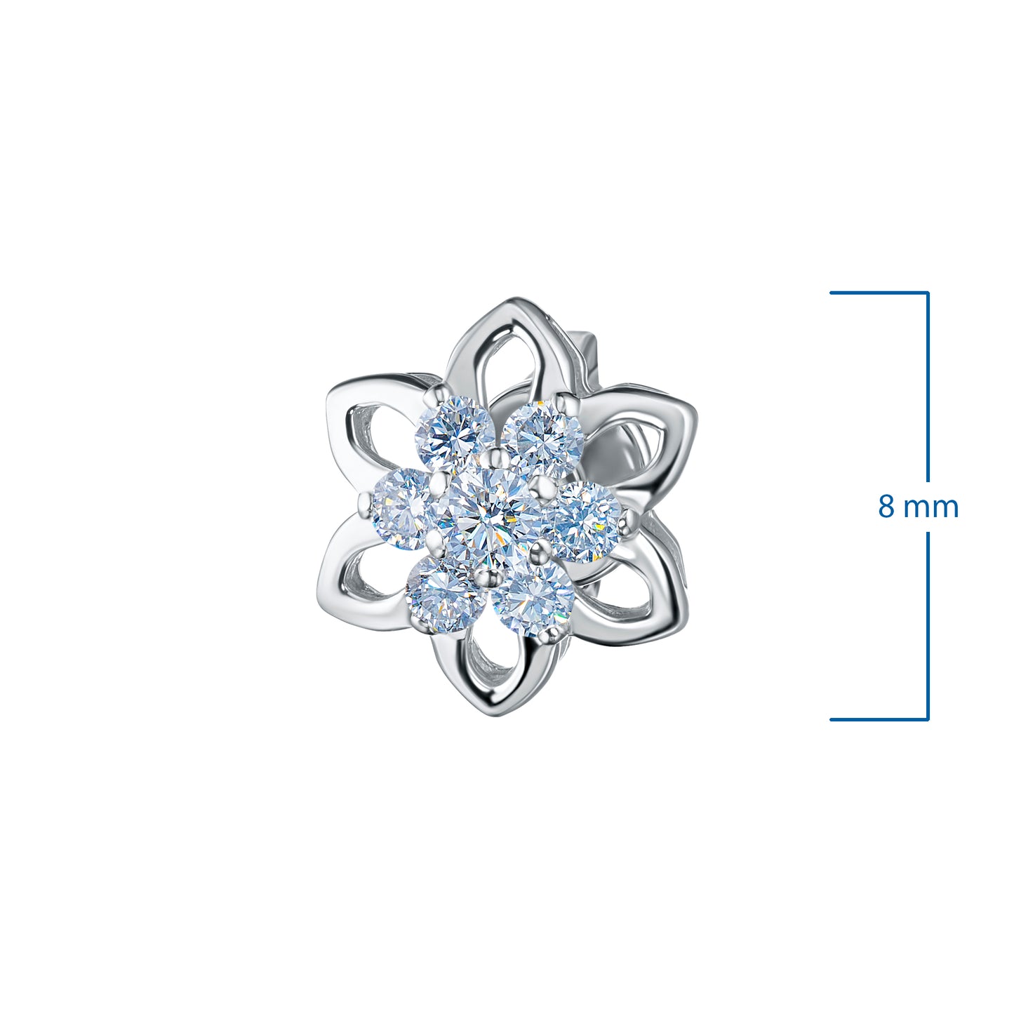 Sterling Silver Earring Studs with Lab-Created Diamonds 0.320 CT.TW