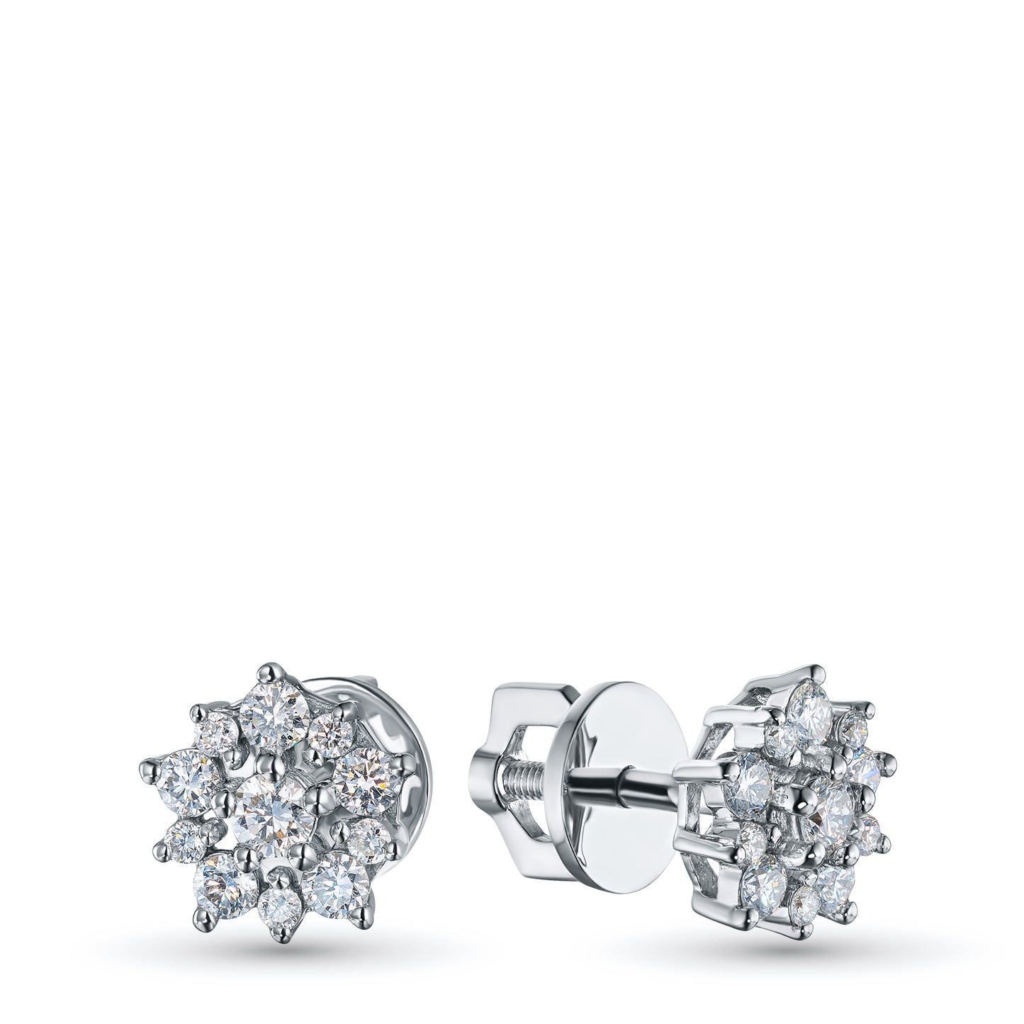 Sterling Silver Earring Studs with Lab-Created Diamonds 0.520 CT.TW