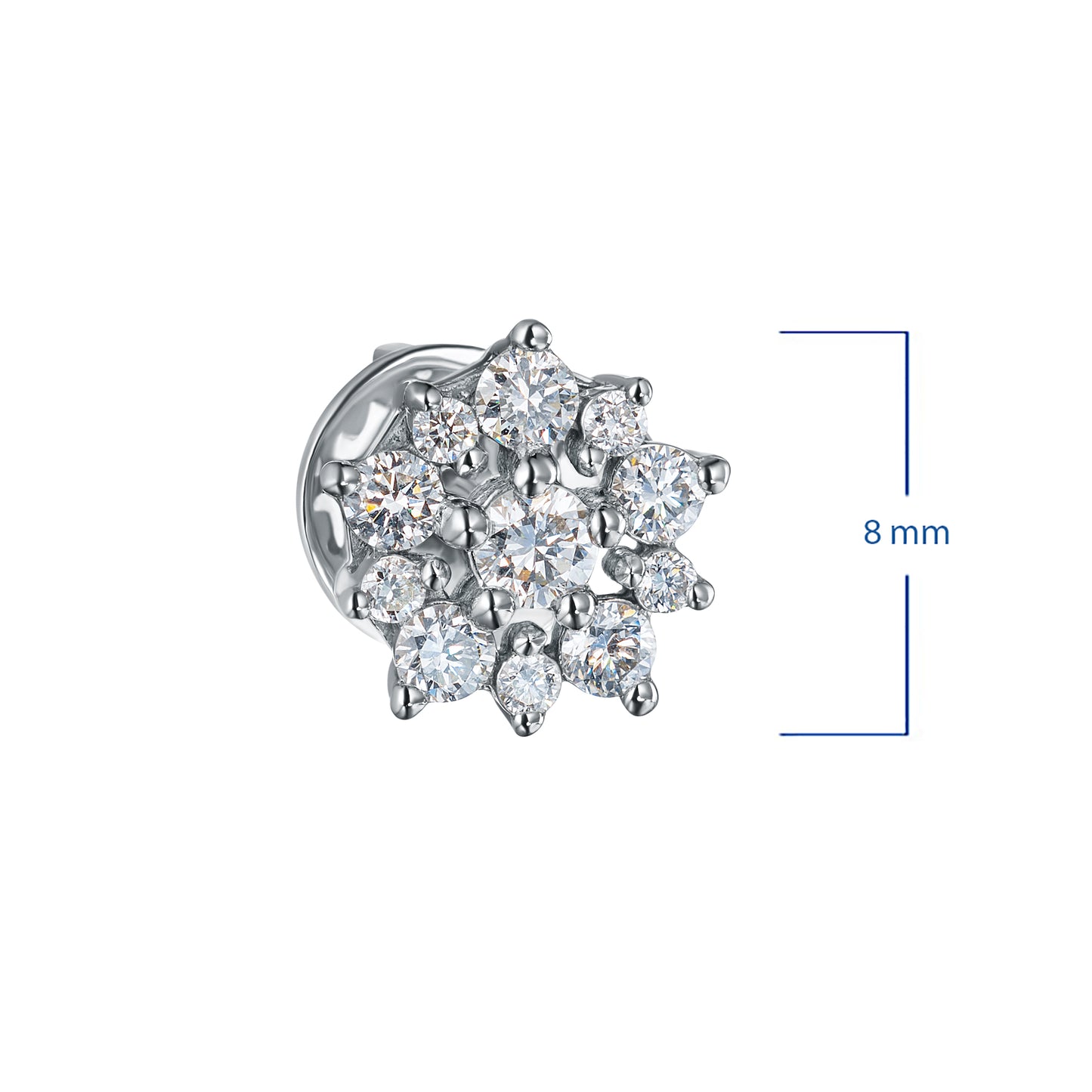 Sterling Silver Earring Studs with Lab-Created Diamonds 0.520 CT.TW