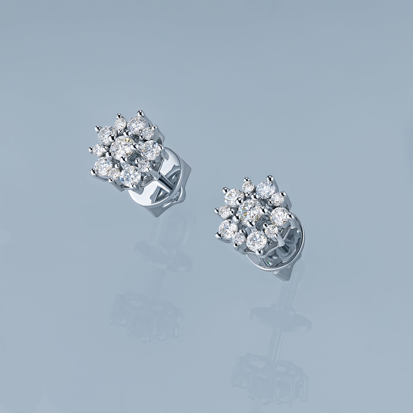 Sterling Silver Earring Studs with Lab-Created Diamonds 0.520 CT.TW