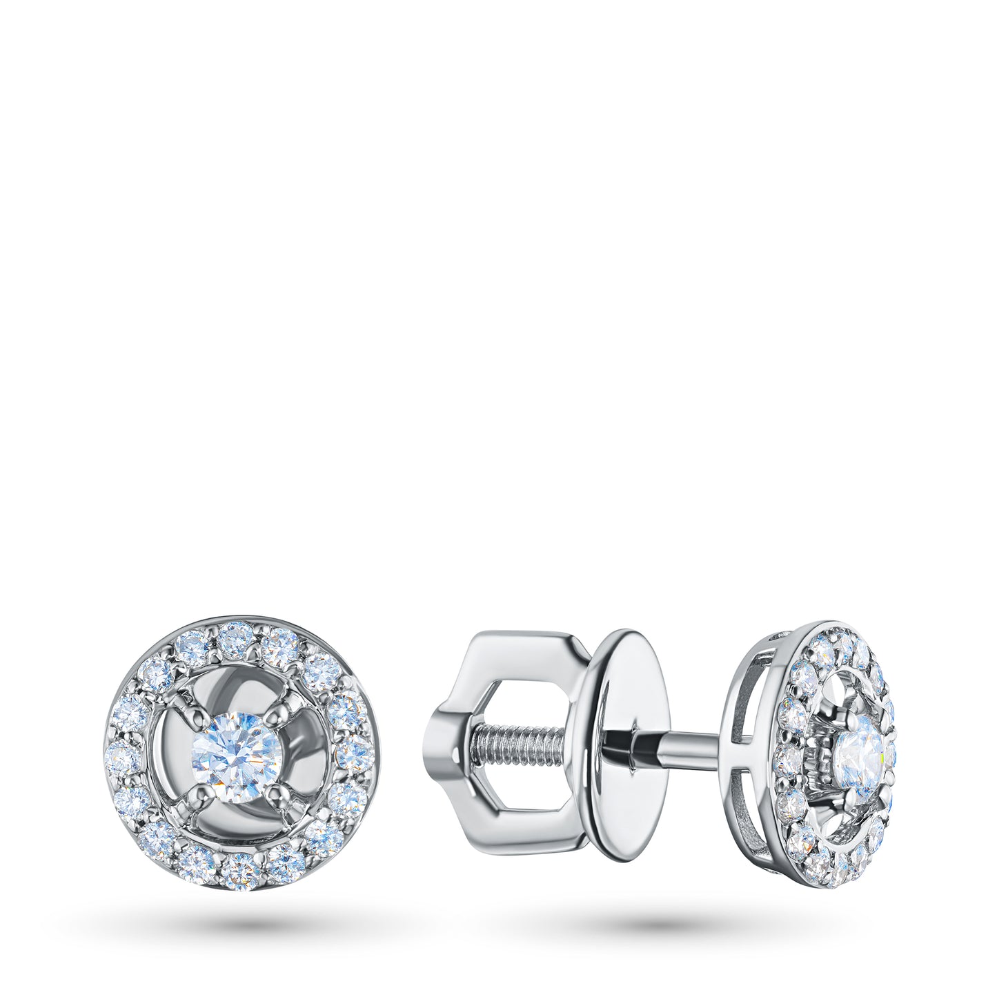 Sterling Silver Earring Studs with Lab-Created Diamonds 0.250 CT.TW
