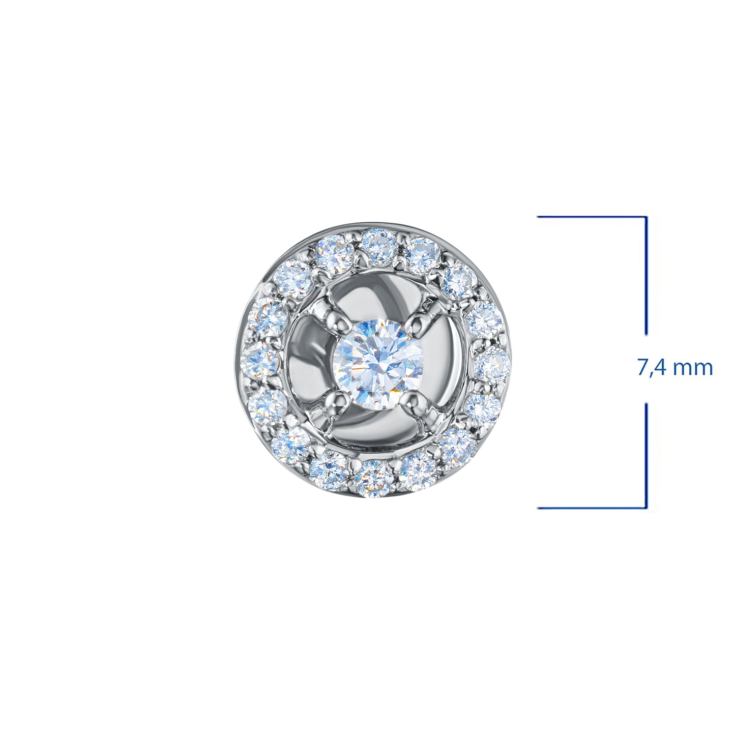 Sterling Silver Earring Studs with Lab-Created Diamonds 0.250 CT.TW