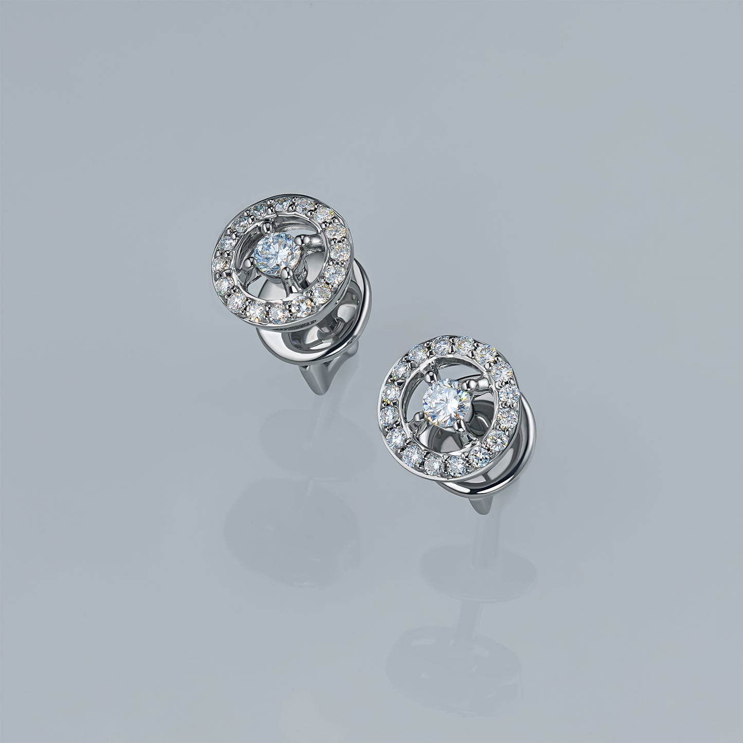 Sterling Silver Earring Studs with Lab-Created Diamonds 0.250 CT.TW