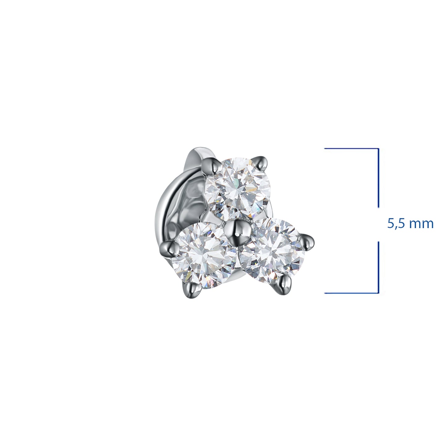 Sterling Silver Earring Studs with Lab-Created Diamonds 0.720 CT.TW