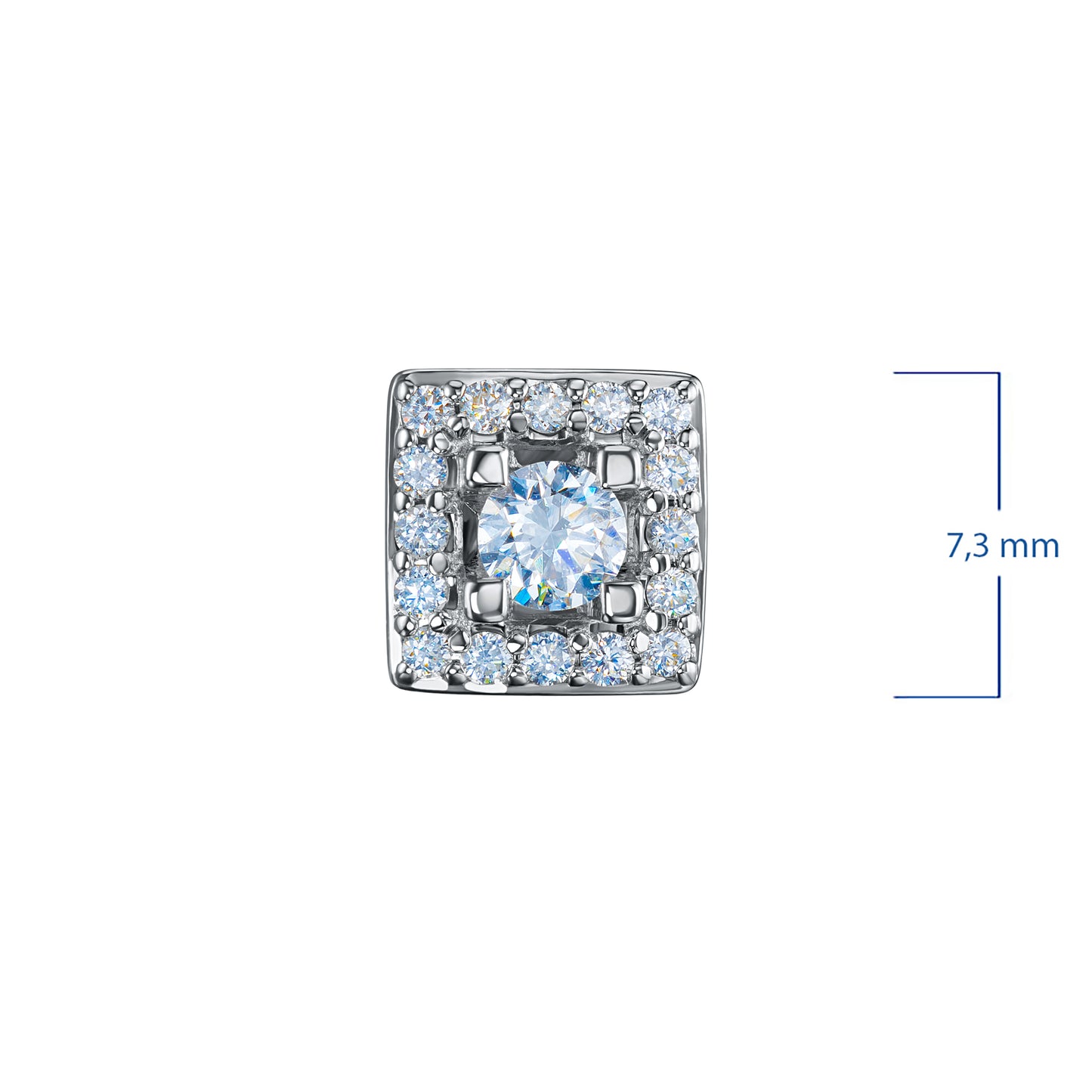 Sterling Silver Earring Studs with Lab-Created Diamonds 0.750 CT.TW