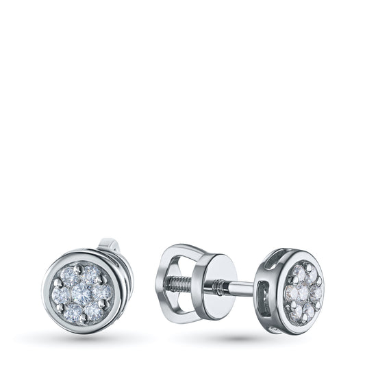 Sterling Silver Earring Studs with Lab-Created Diamonds 0.180 CT.TW