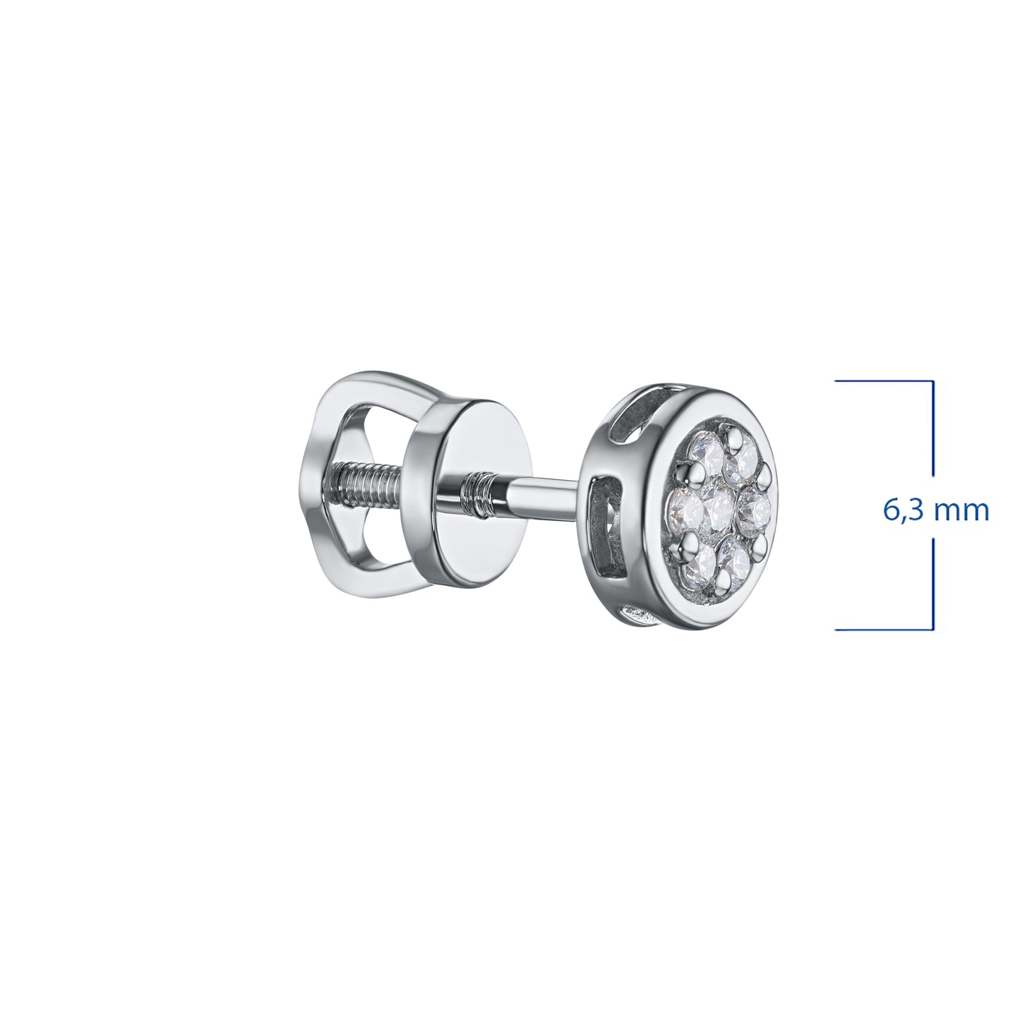 Sterling Silver Earring Studs with Lab-Created Diamonds 0.180 CT.TW