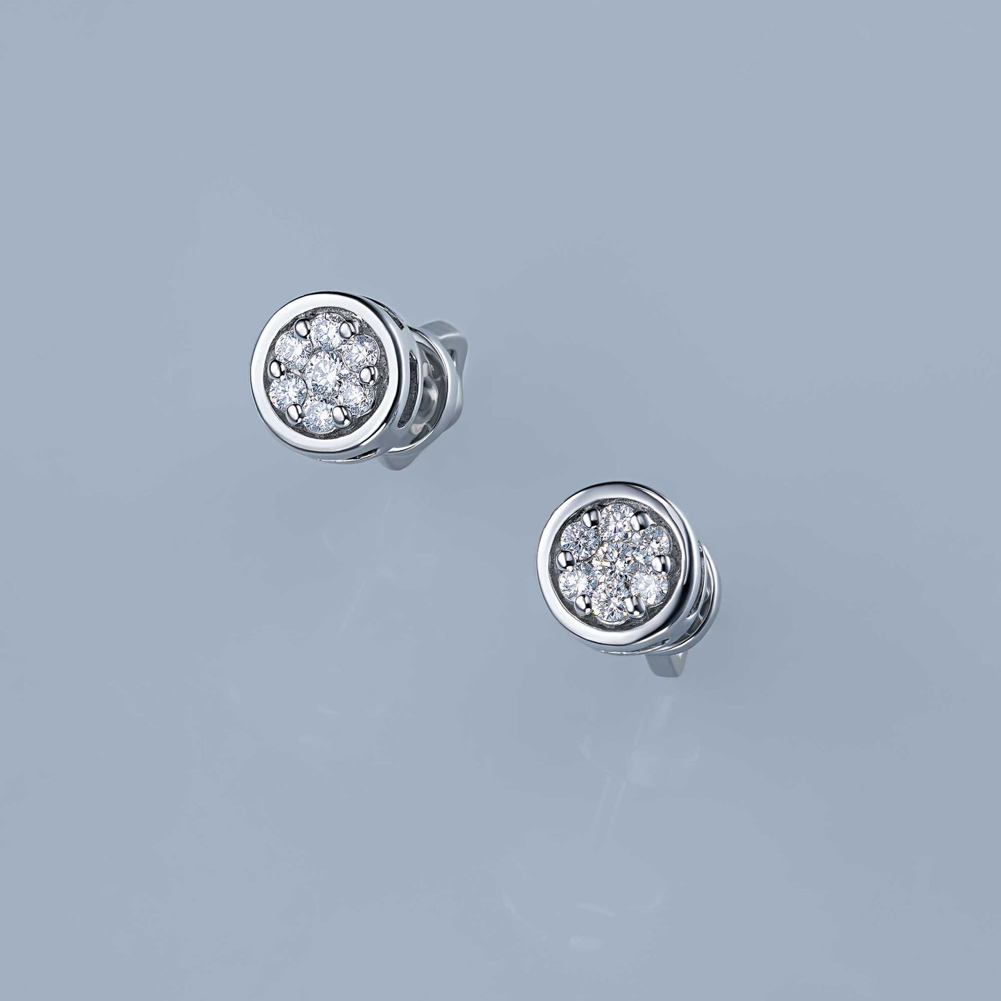 Sterling Silver Earring Studs with Lab-Created Diamonds 0.180 CT.TW