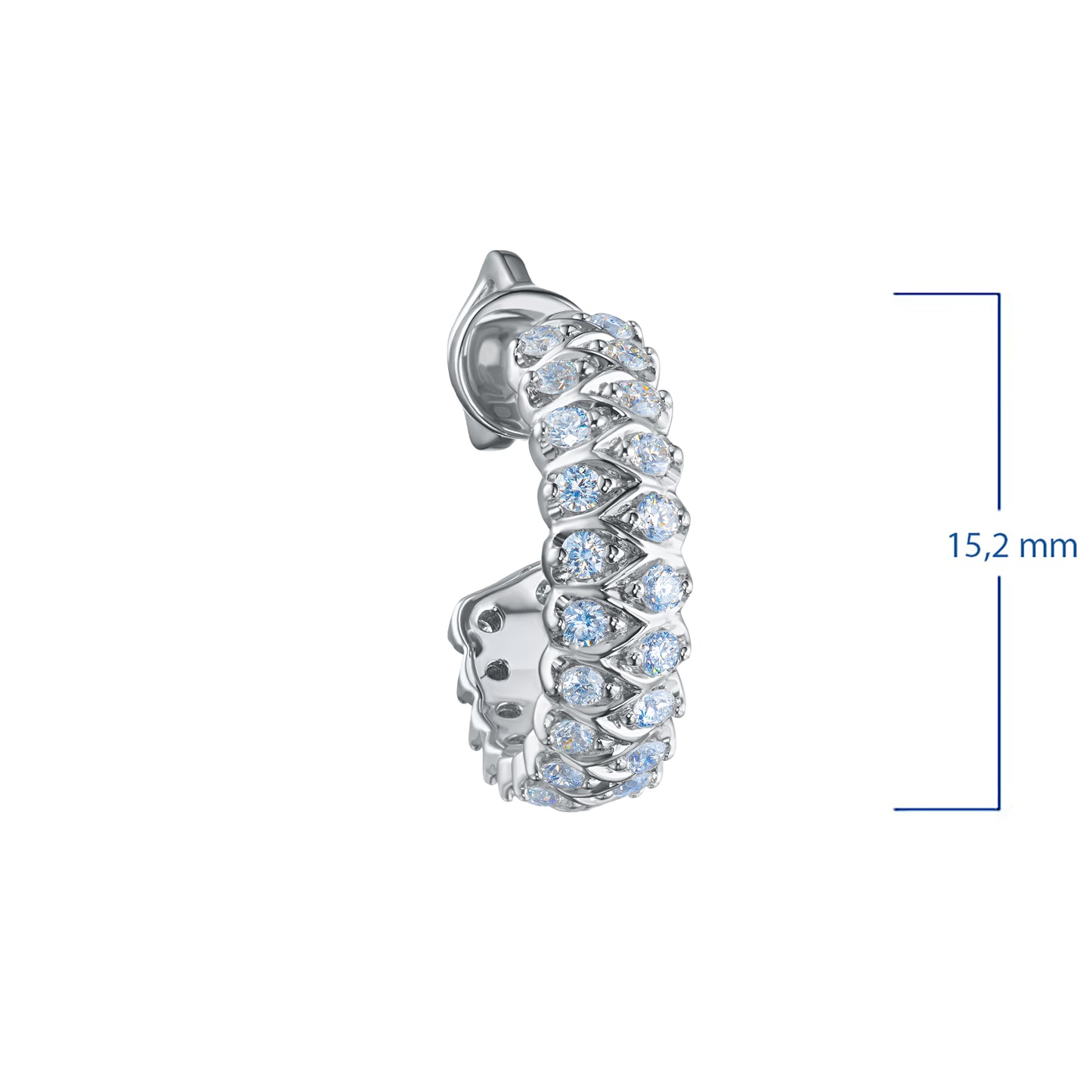 Sterling Silver Earring Studs with Lab-Created Diamonds 0.370 CT.TW