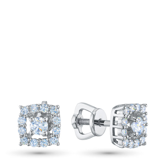 Sterling Silver Earring Studs with Lab-Created Diamonds 0.530 CT.TW