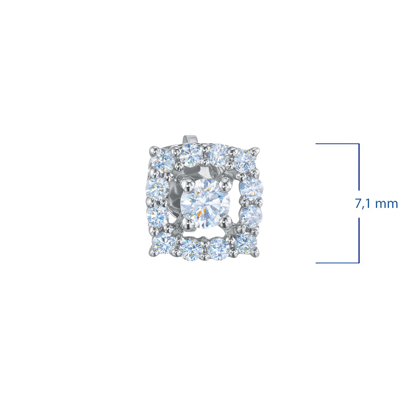 Sterling Silver Earring Studs with Lab-Created Diamonds 0.530 CT.TW