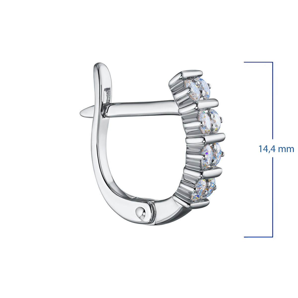 Sterling Silver Earrings with Lab-Created Diamonds 0.710 CT.TW