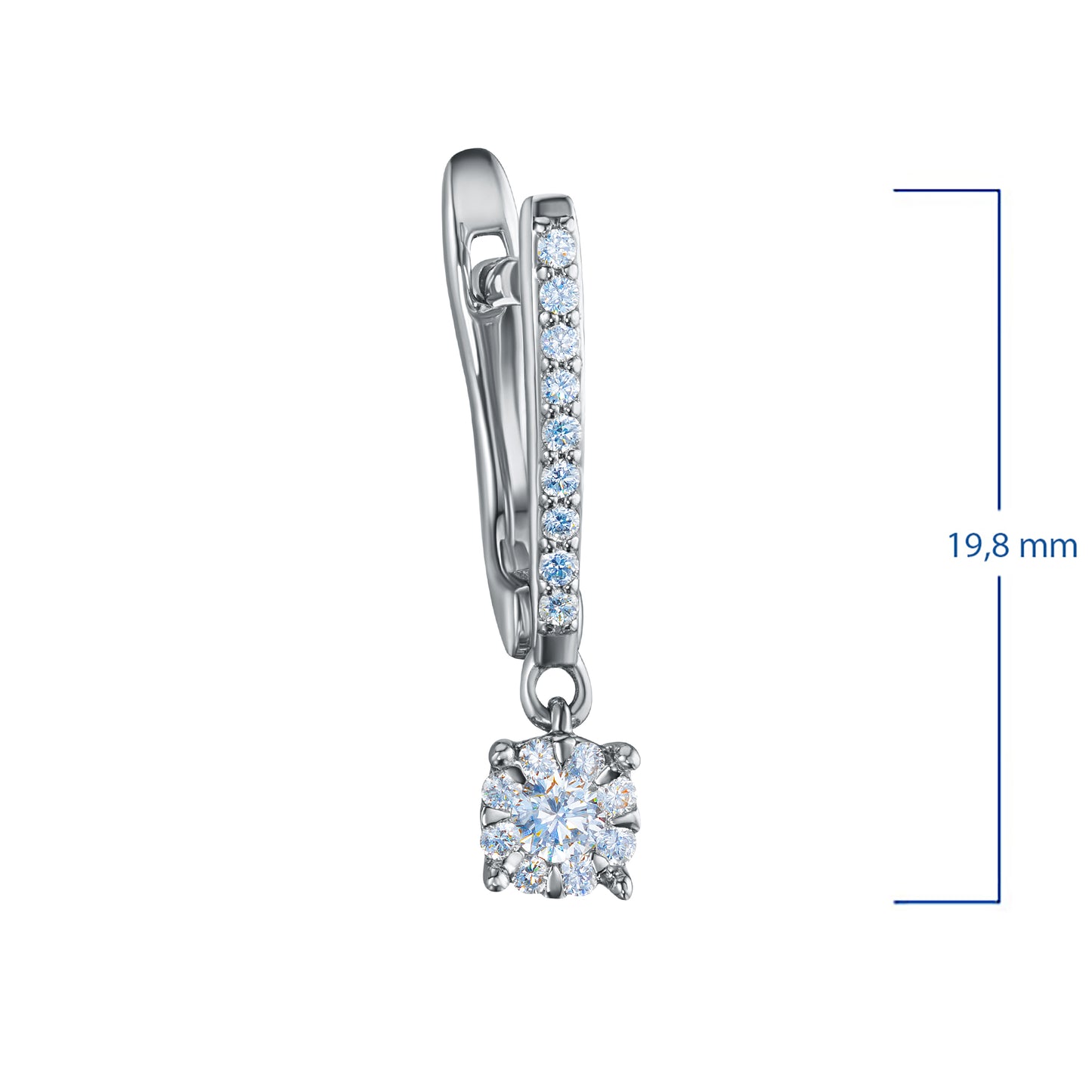 Sterling Silver Earrings with Lab-Created Diamonds 0.360 CT.TW