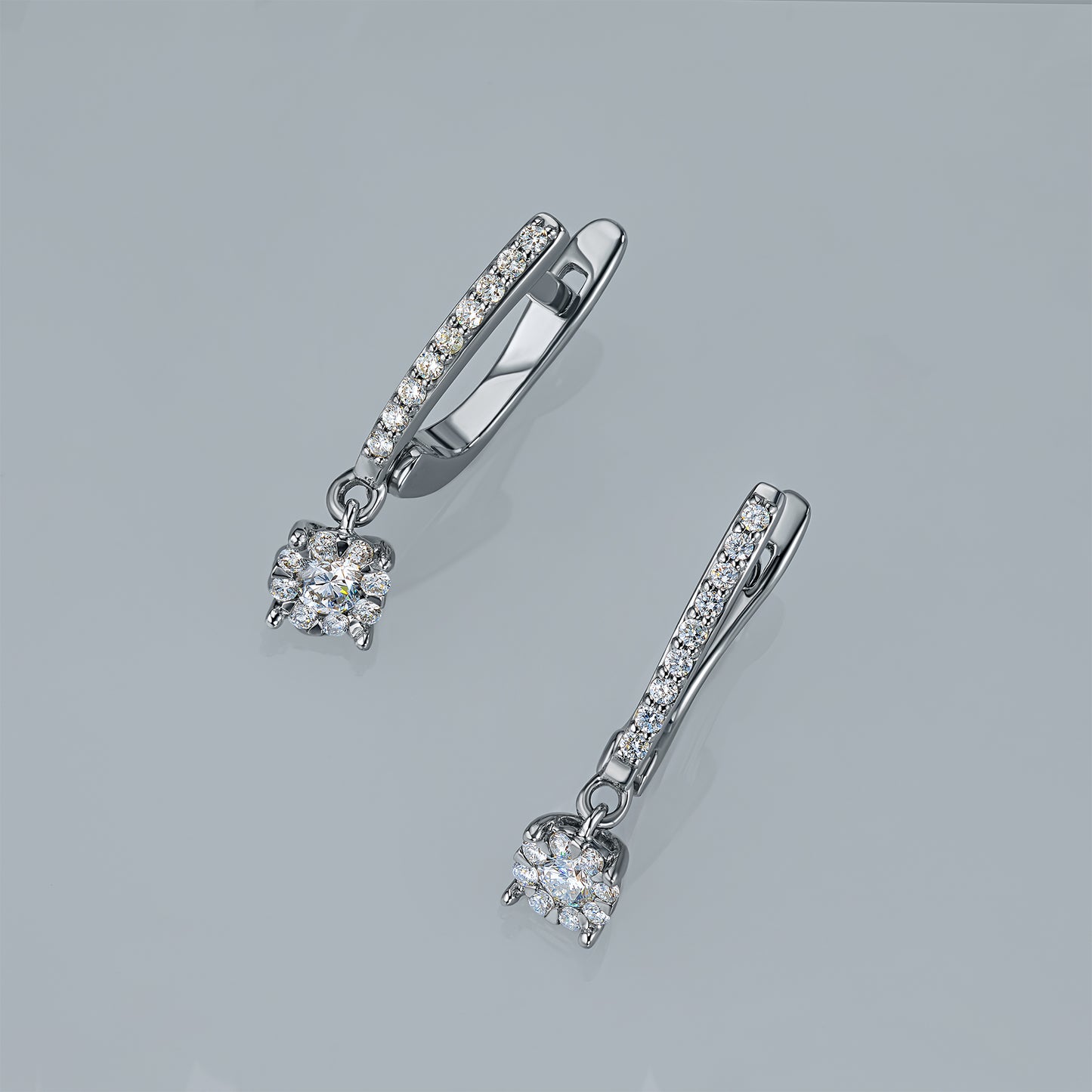 Sterling Silver Earrings with Lab-Created Diamonds 0.360 CT.TW