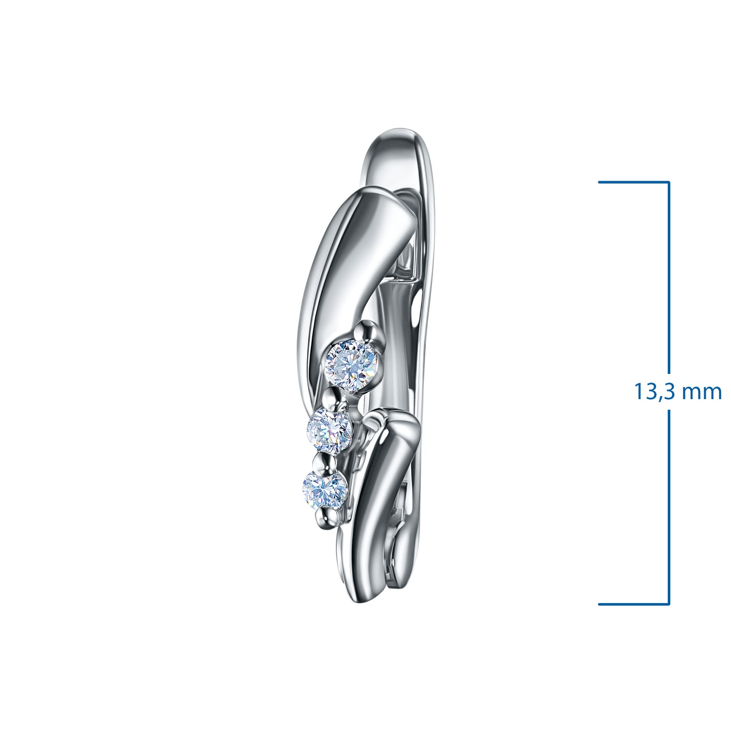 Sterling Silver Earrings with Lab-Created Diamonds 0.080 CT.TW