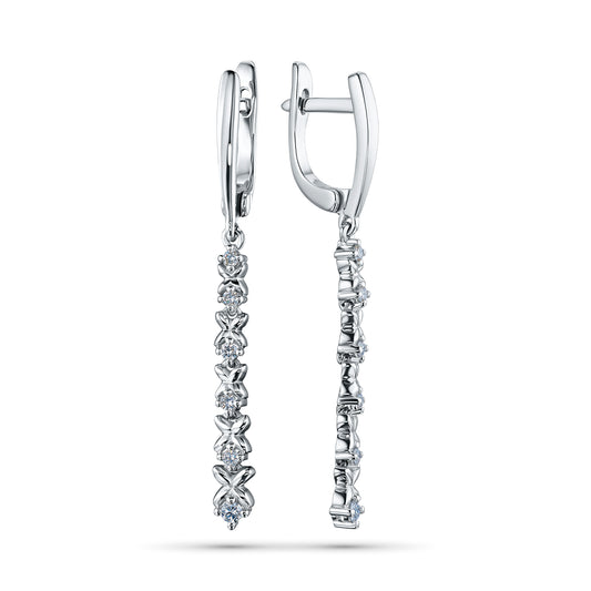 Sterling Silver Earrings with Lab-Created Diamonds 0.280 CT.TW