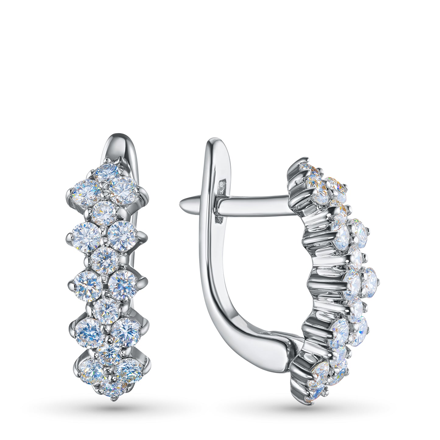 Sterling Silver Earrings with Lab-Created Diamonds 0.710 CT.TW
