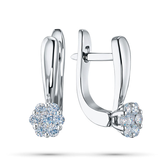Sterling Silver Earrings with Lab-Created Diamonds 0.300 CT.TW