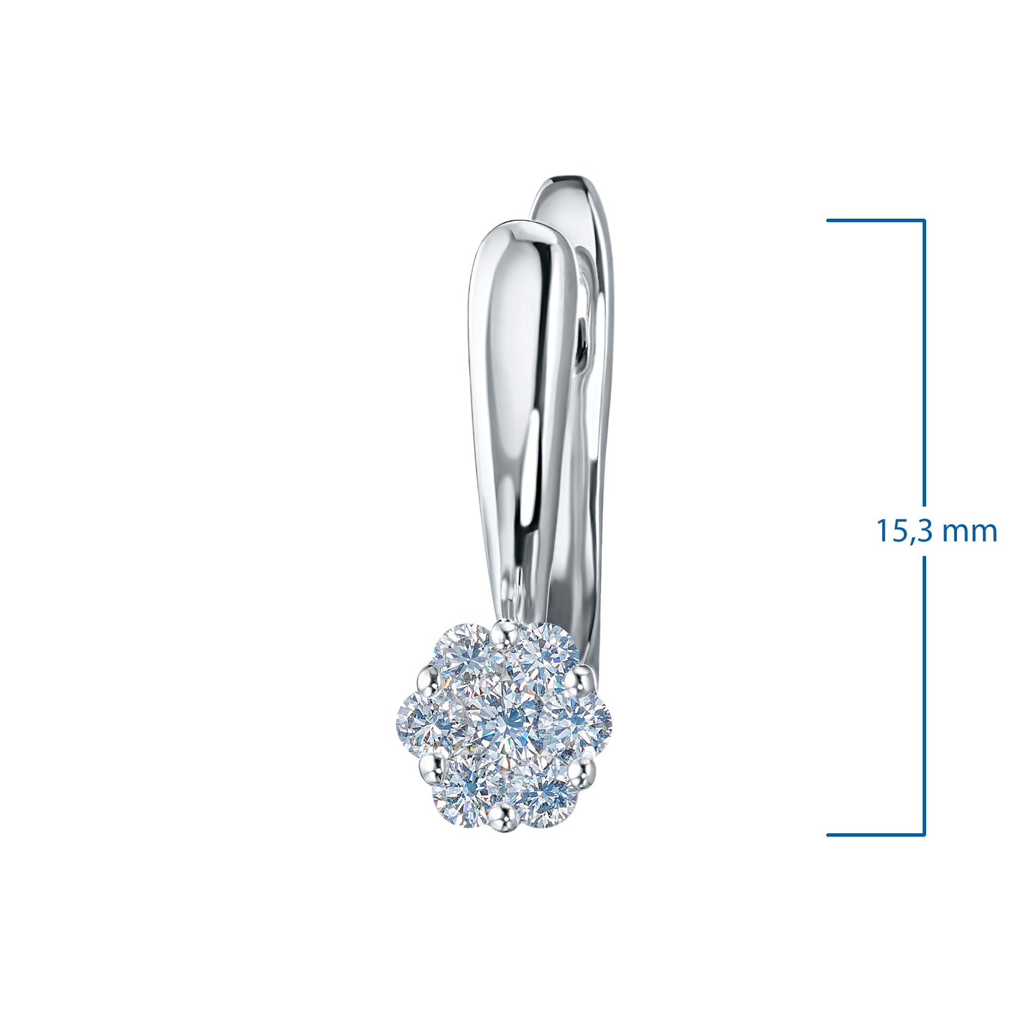 Sterling Silver Earrings with Lab-Created Diamonds 0.300 CT.TW