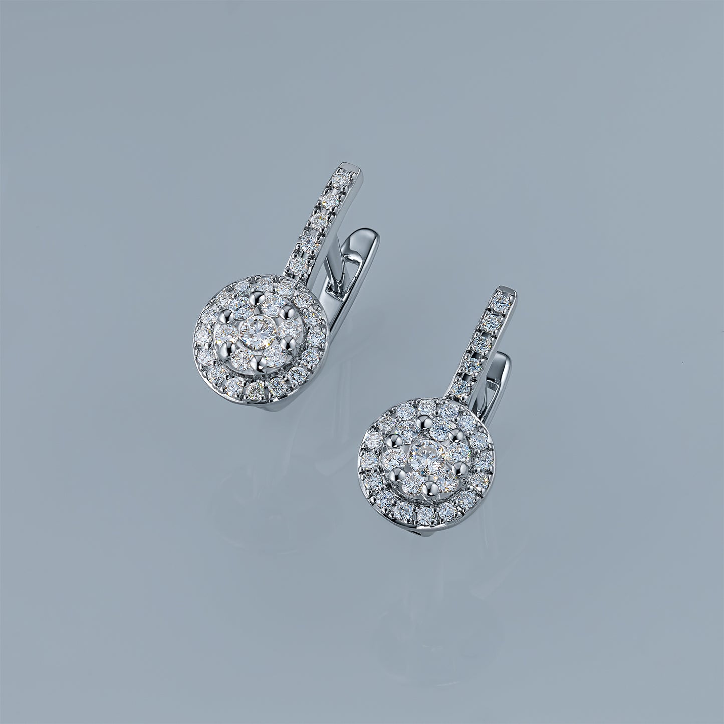Sterling Silver Earrings with Lab-Created Diamonds 0.350 CT.TW
